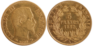 5 francs Napoléon III 1859 A droit et revers