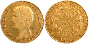 20 francs Napoléon premier consul an 12 A droit et revers