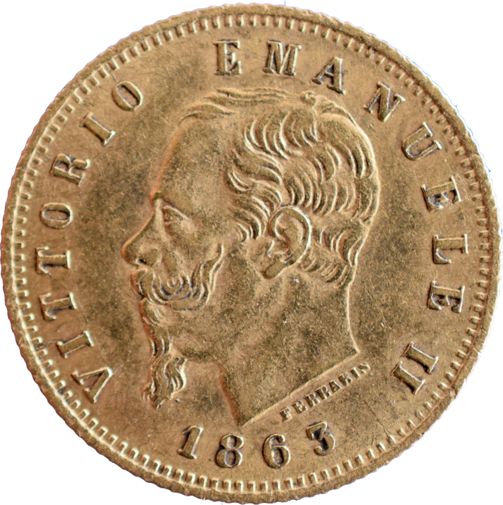 5 lire Vittorio Emanuele II 1863 T droit