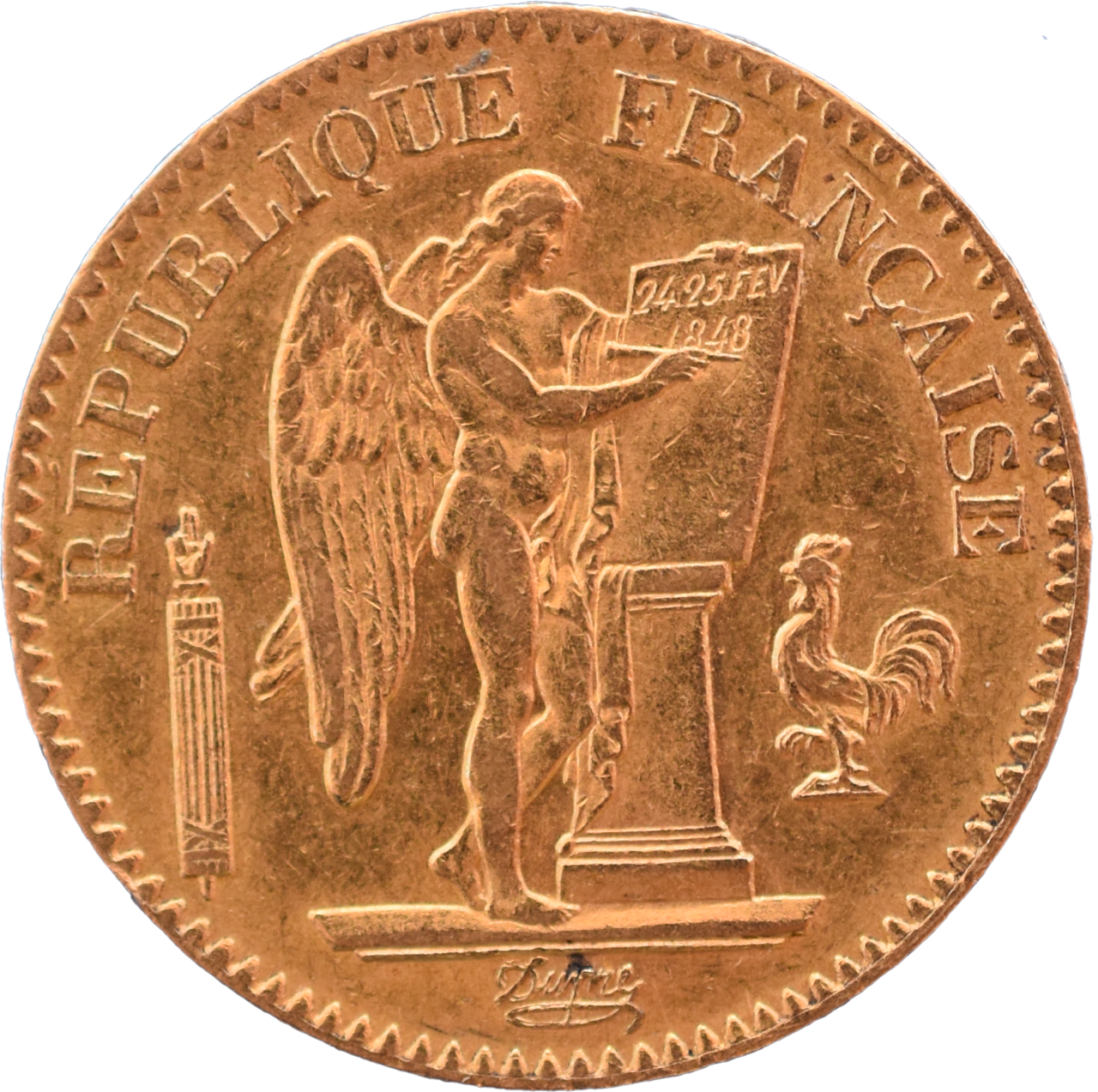 20 francs or Génie 1848 SUP droit