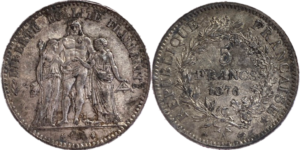 5 francs Hercule 1876 A droit et revers