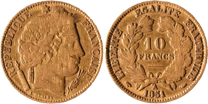 10 francs Cérès 1849 A droit et revers