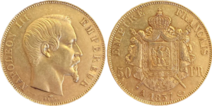 50 Francs Or Napoléon III 1857 A droit et revers