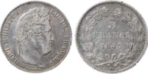 5 francs 1843 B Louis-Philippe I droit et revers