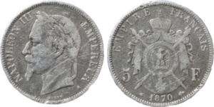 5 francs 1870 A Napoléon III Faux d’époque droit et revers