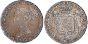 5 lire Maria Luigia Archiduchesse Duché de Parme, Piacenza et Guastalla 1832 droit et revers