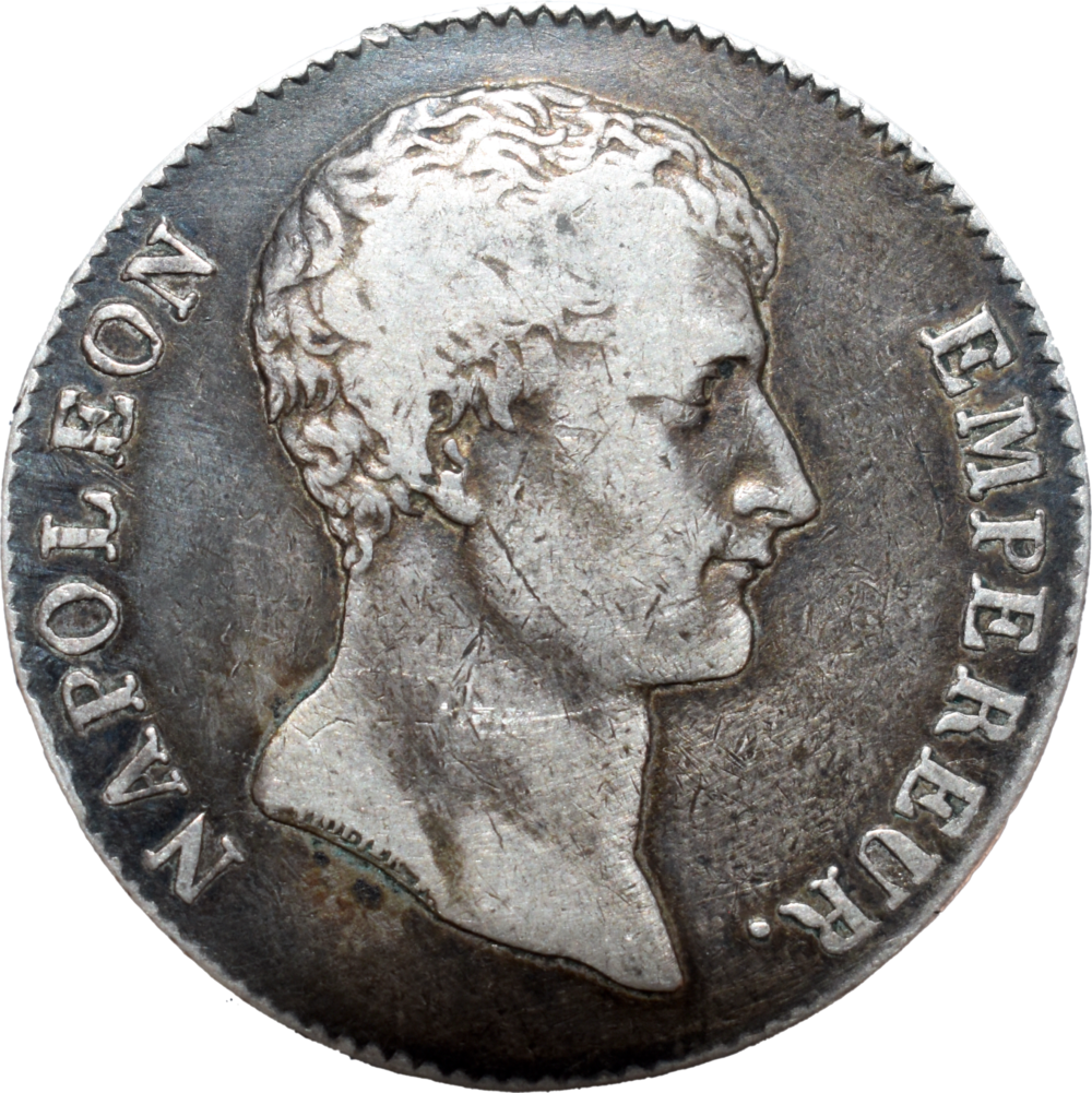 5 francs Napoléon Empereur AN 12 M (1803/4) droit