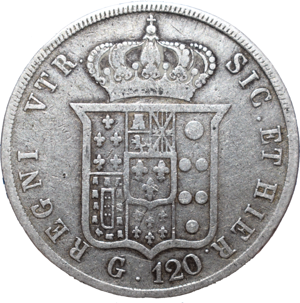 120 grana Ferdinand II 1841 revers