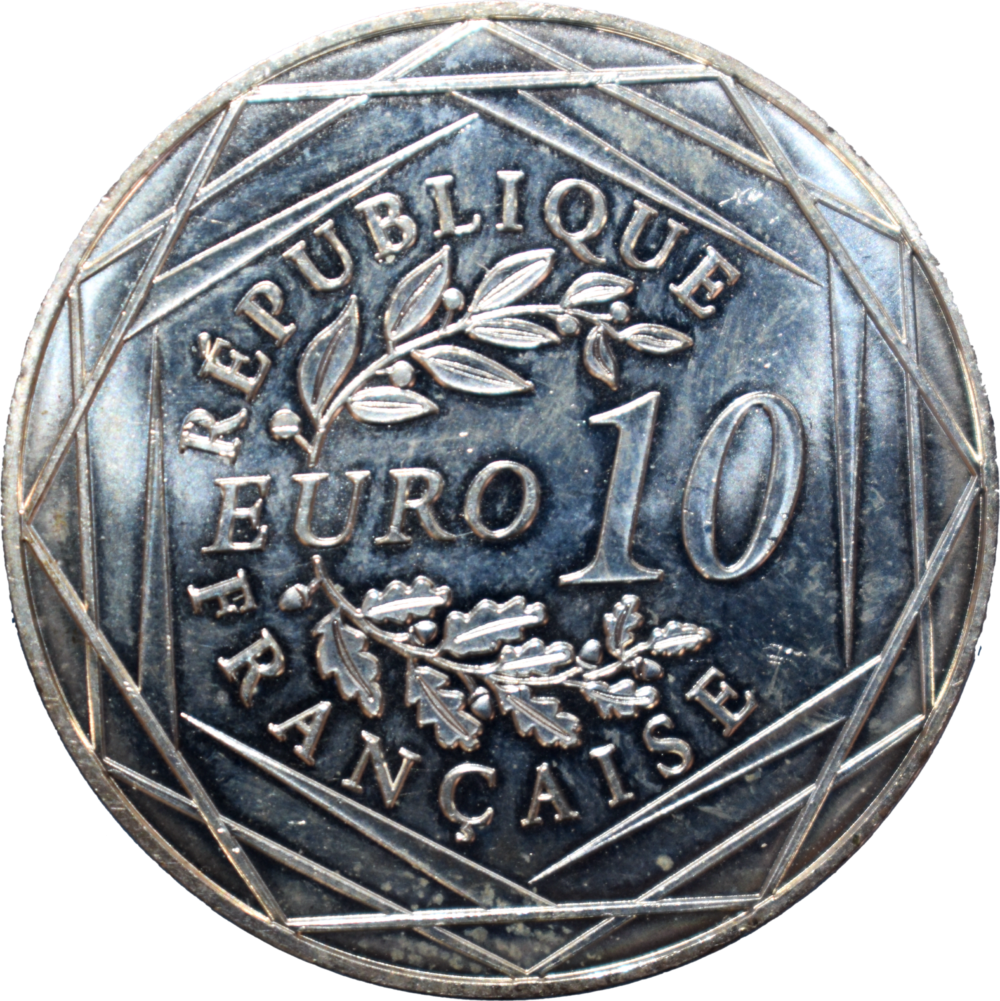 10 euros UEFA 2016 argent revers