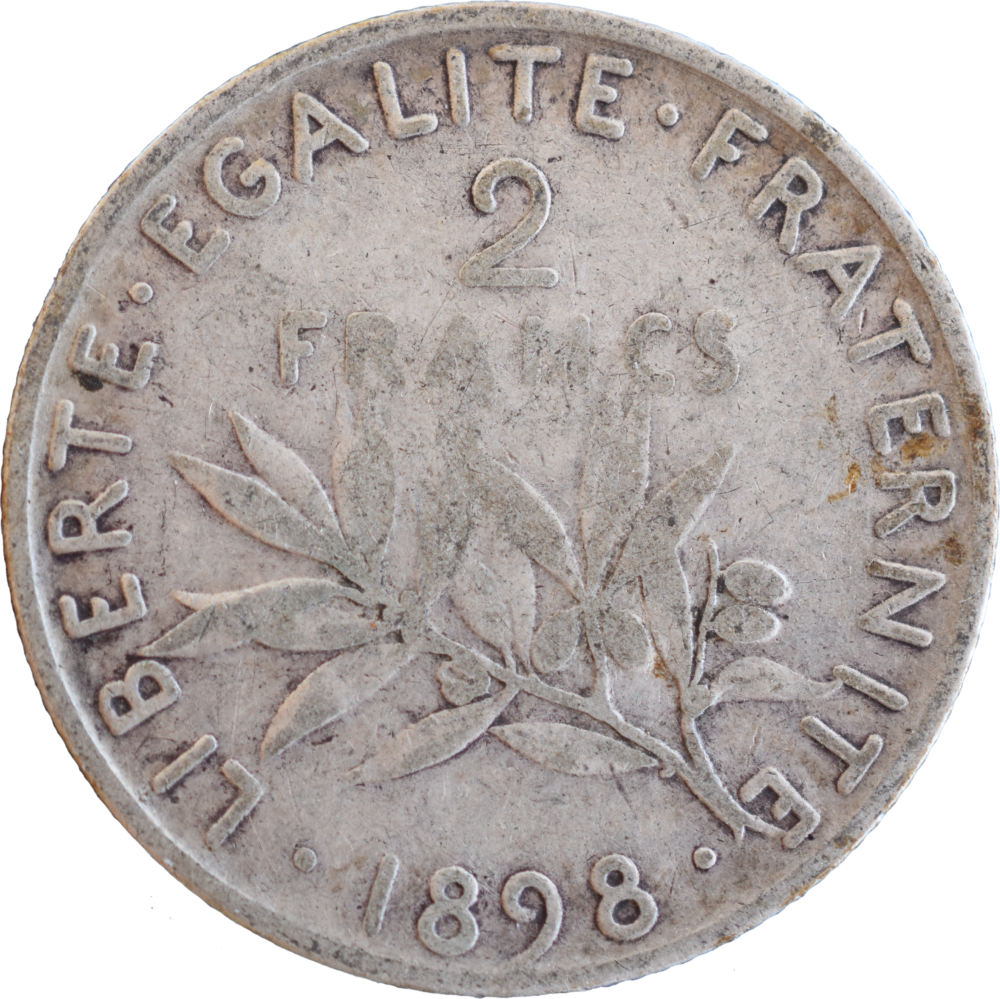 2 francs Semeuse 1898 revers