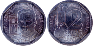 2 francs Louis Pasteur 1993 droit et revers