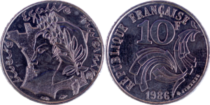 10 francs Jimenez 1986 droit et revers