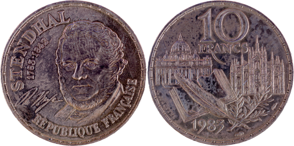 10 francs Stendhal 1983 droit et revers