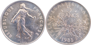 5 francs Semeuse 1985 FDC cupro-nickel droit et revers