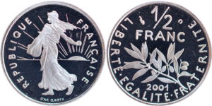 1/2 franc 2001 BE / FDC droit et revers