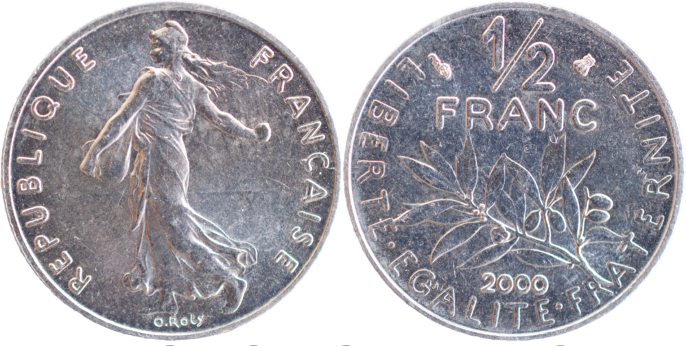 1/2 franc 2000 FDC droit et revers