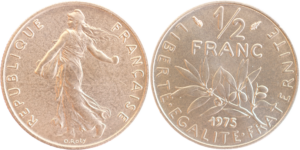 1/2 franc 1975 FDC droit et revers
