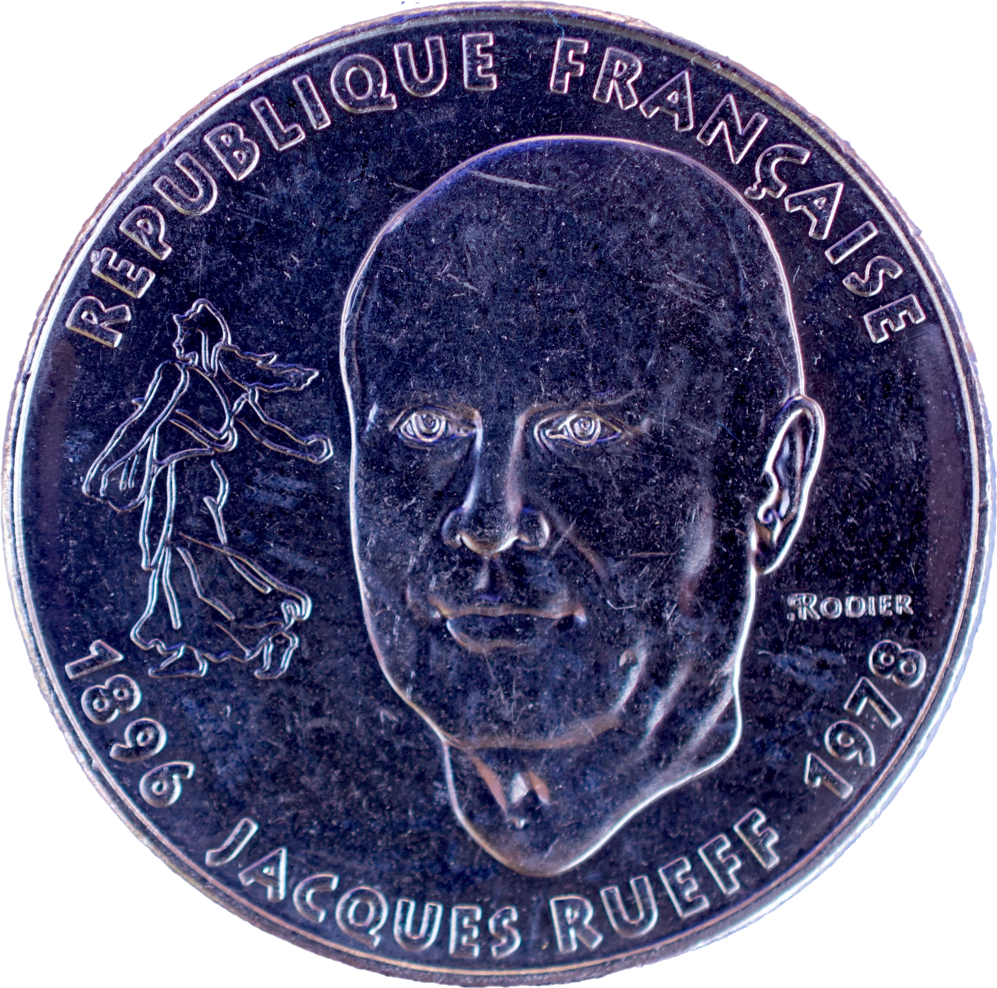 1 franc Jacques Rueff 1996 droit