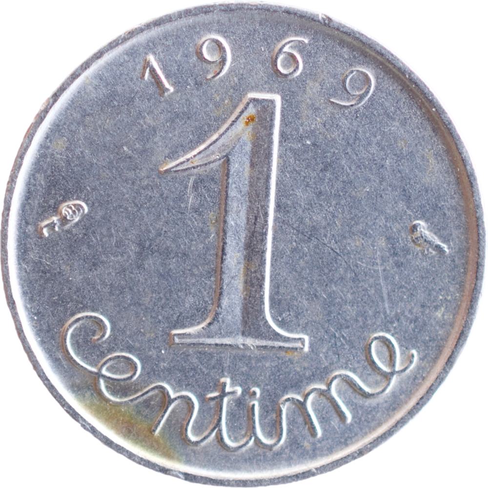 1 centime Epi 1969 queue longue SPL revers