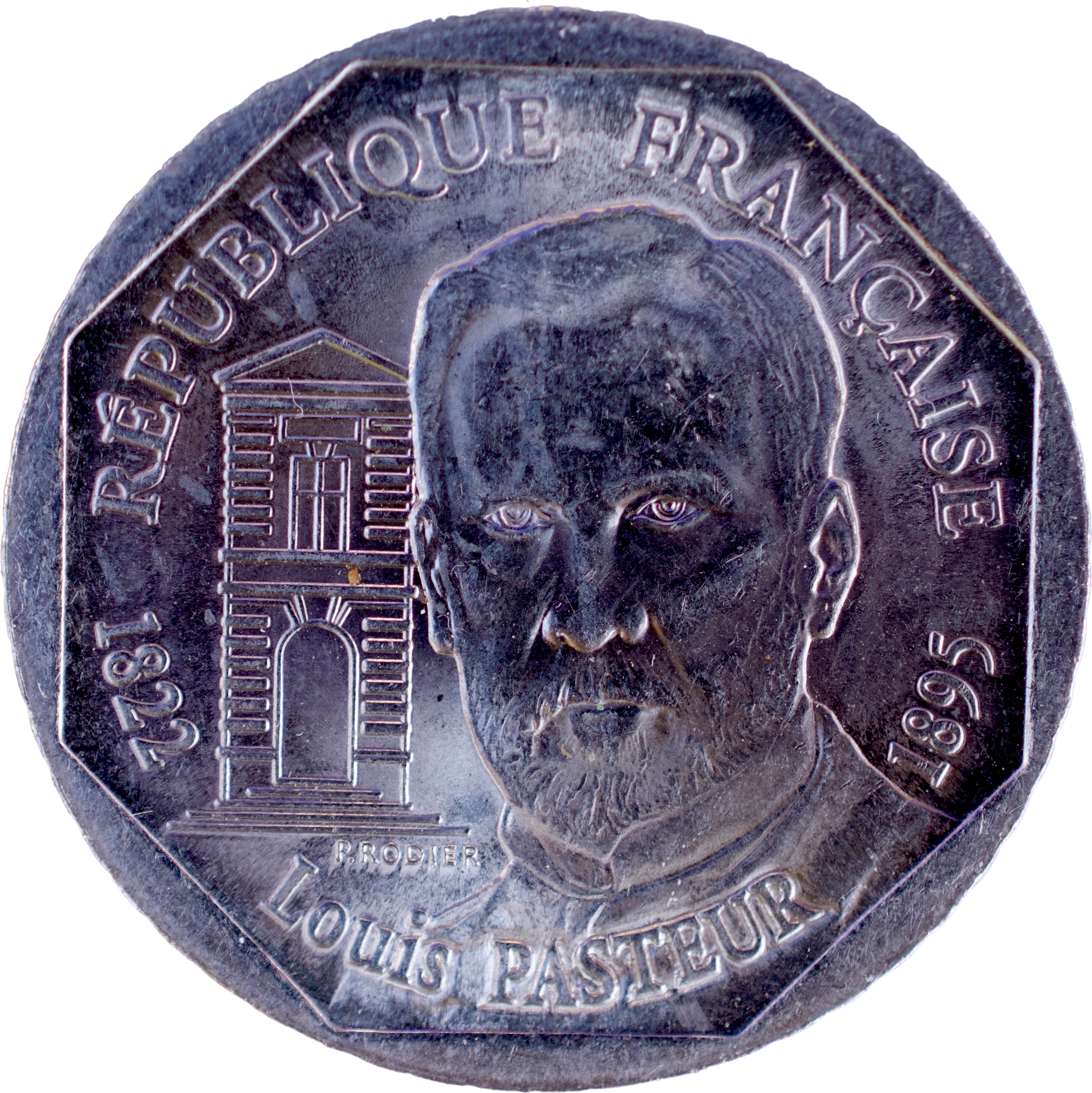 2 francs Louis Pasteur 1993 droit