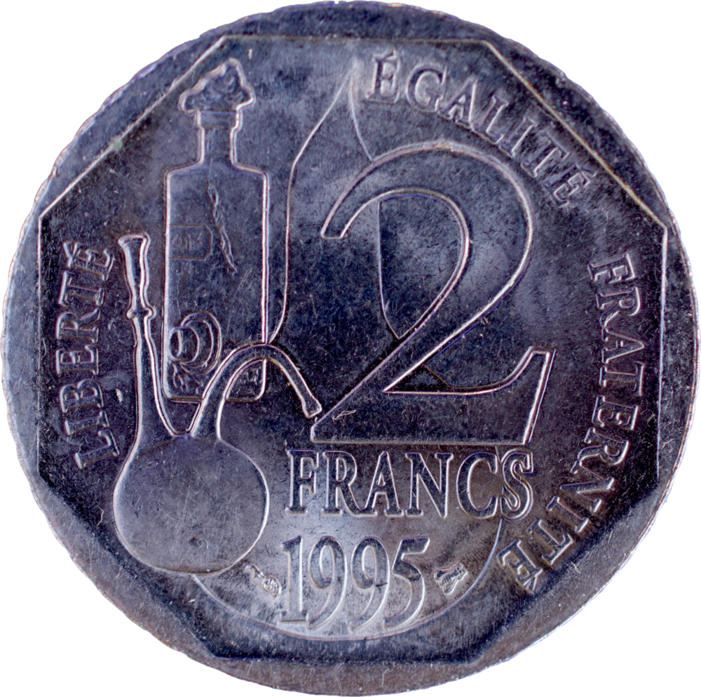 2 francs Louis Pasteur 1993 revers