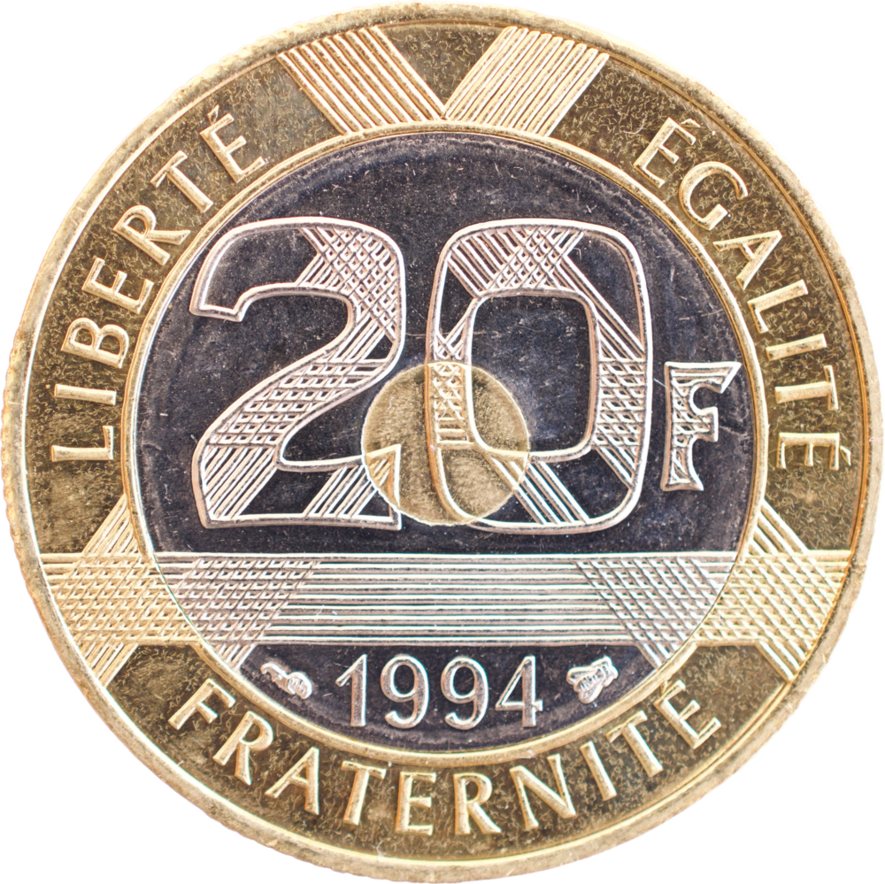 20 francs Mont Saint-Michel 1994 abeille revers