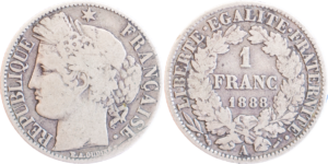 1 franc Cérès 1888 A droit et revers