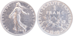 1 franc Semeuse 1909 droit et revers