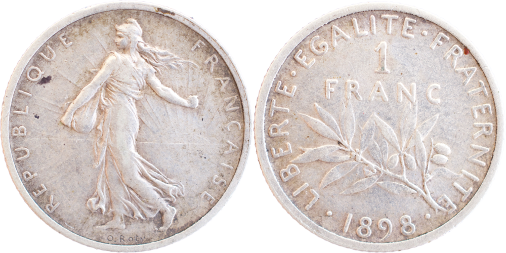 1 franc Semeuse 1898 droit et revers