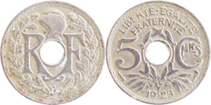 5 centimes Lindauer 1923 Poissy droit et revers