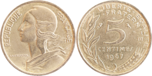 5 centimes Marianne 1967 SUP droit et revers
