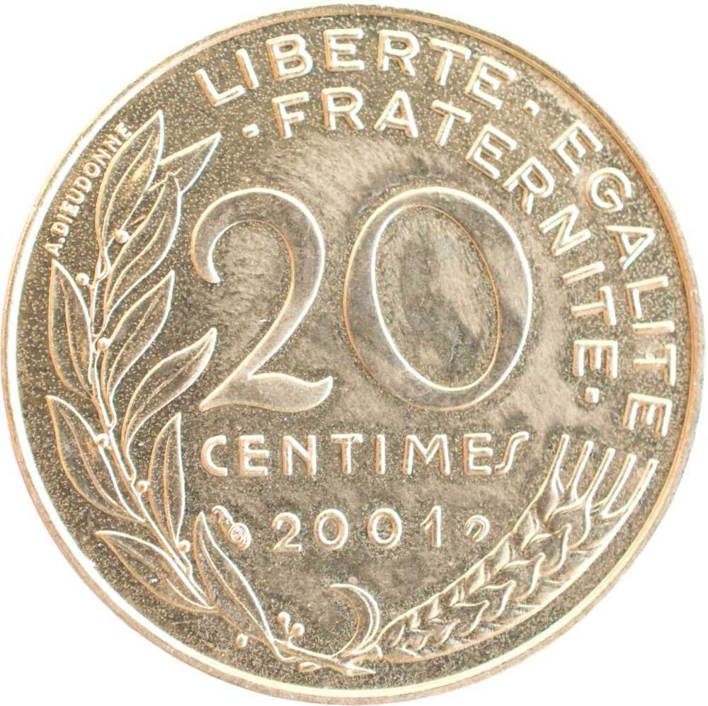 20 centimes Marianne 2001 FDC/BU revers