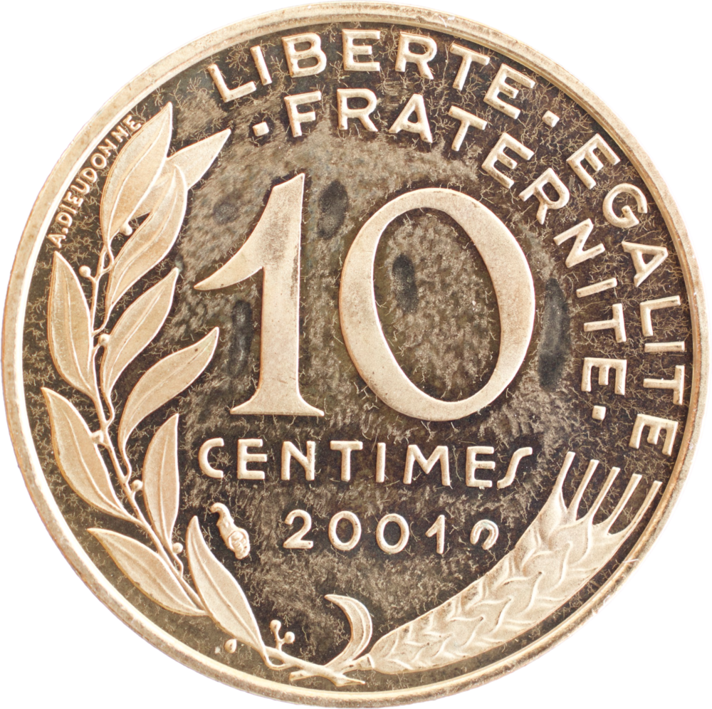 10 centimes Marianne 2001 BE / FDC revers