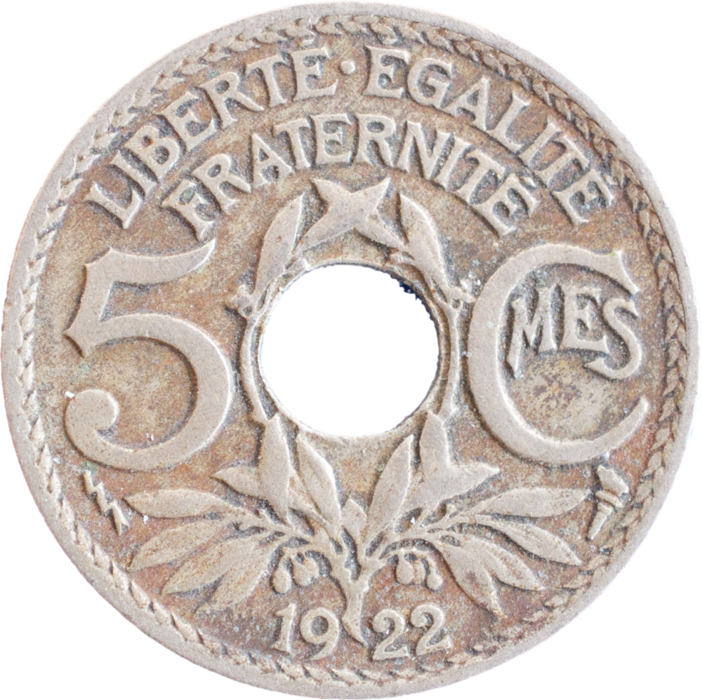 5 centimes Lindauer 1922 Poissy revers