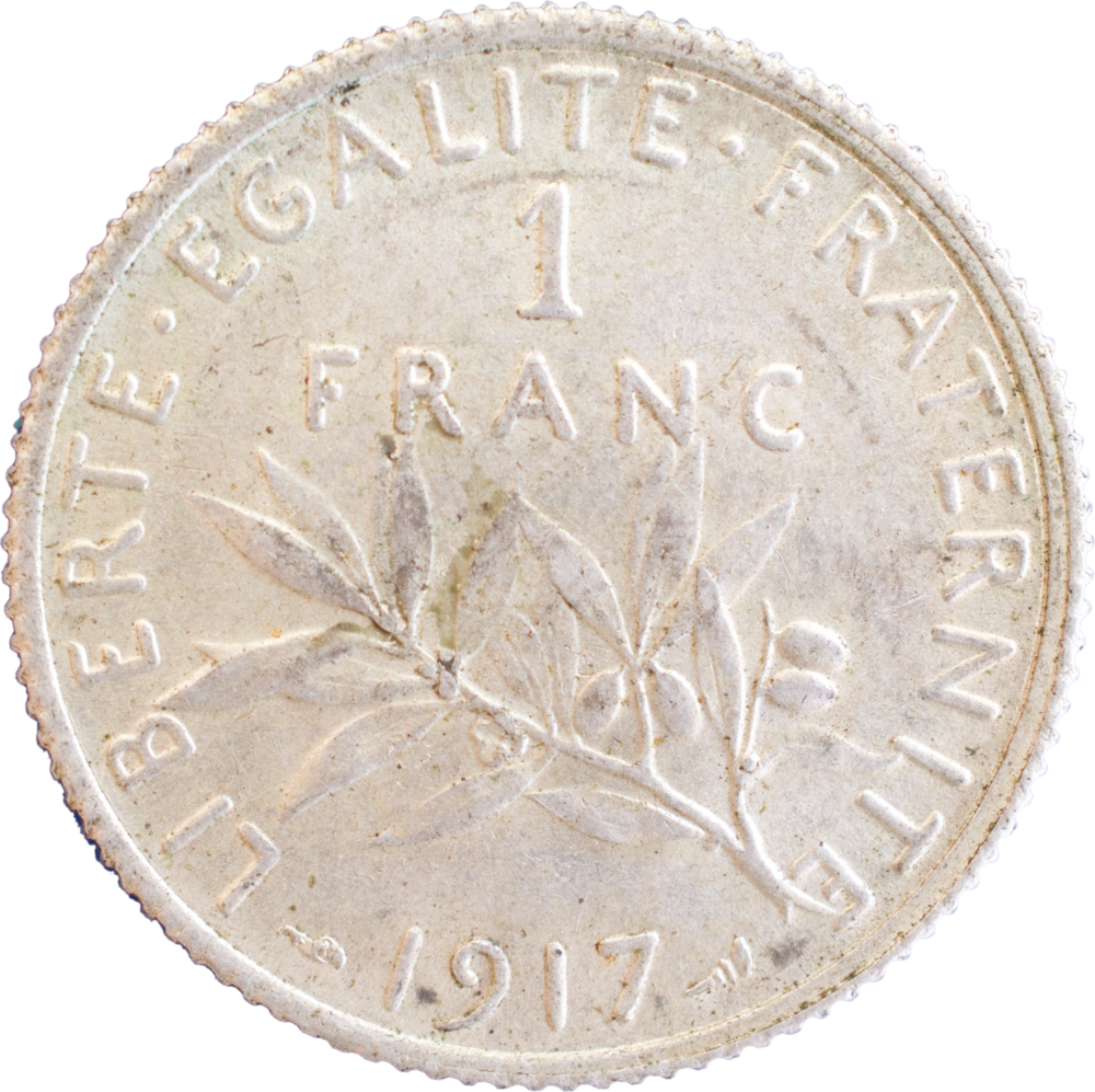 1 franc Semeuse 1917 revers