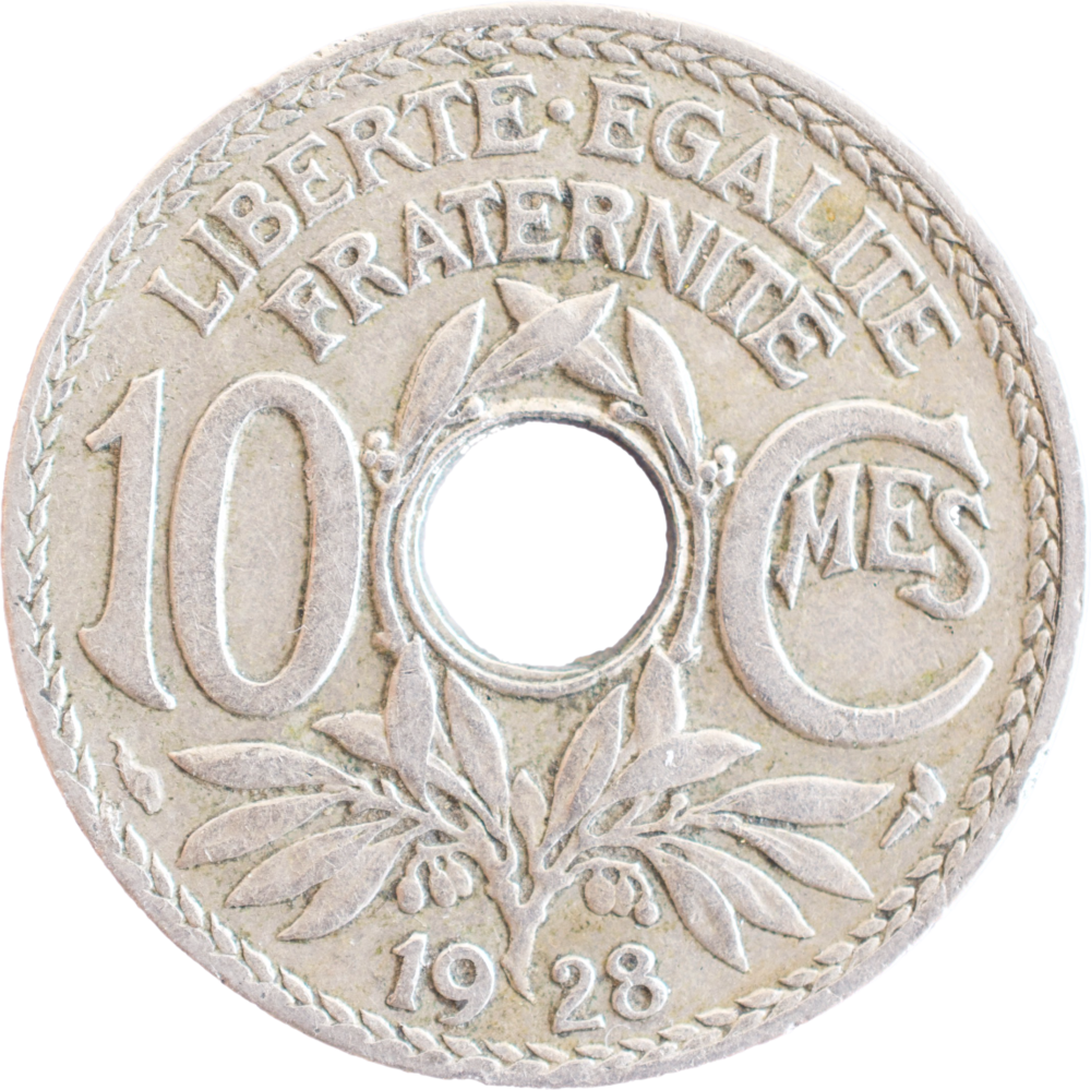 10 centimes Lindauer 1928 TTB revers