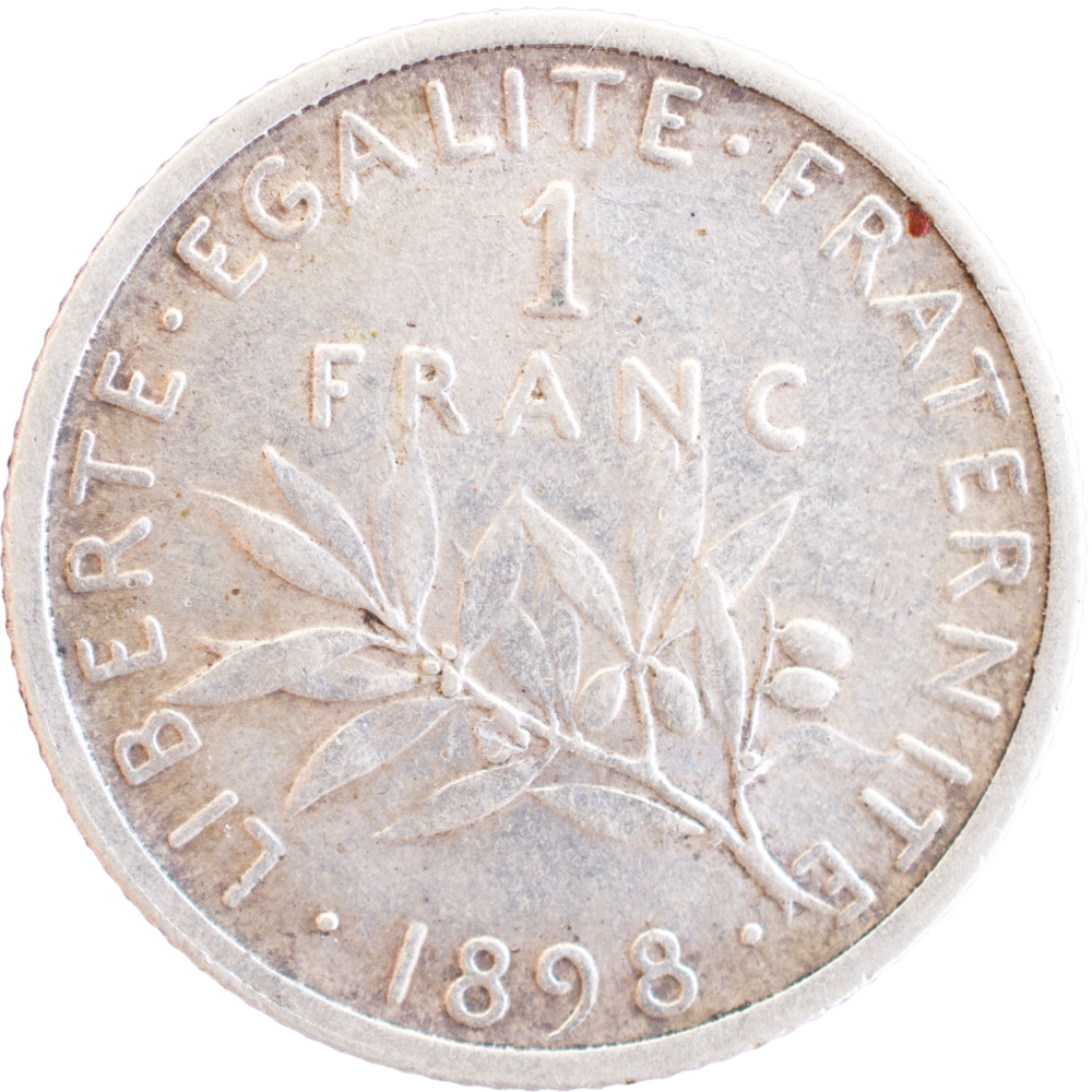 1 franc Semeuse 1898 revers