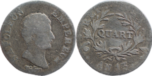 Quart de franc République Française, Napoléon Empereur AN 13 (1804-1805) B droit et revers