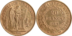 20 francs Génie 1887 A TTB droit et revers