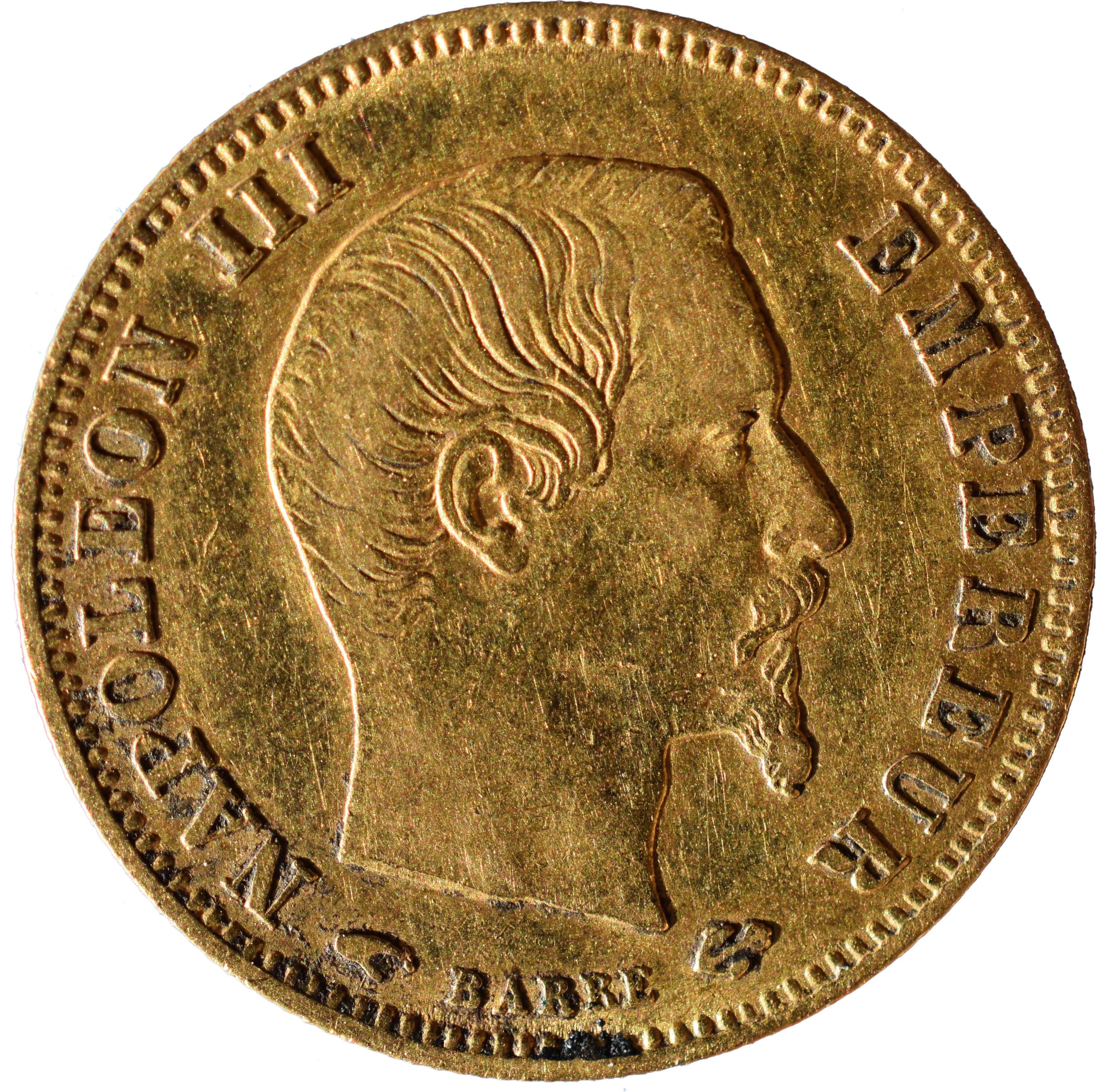 5 francs or Napoléon III 1858 A TTB + droit