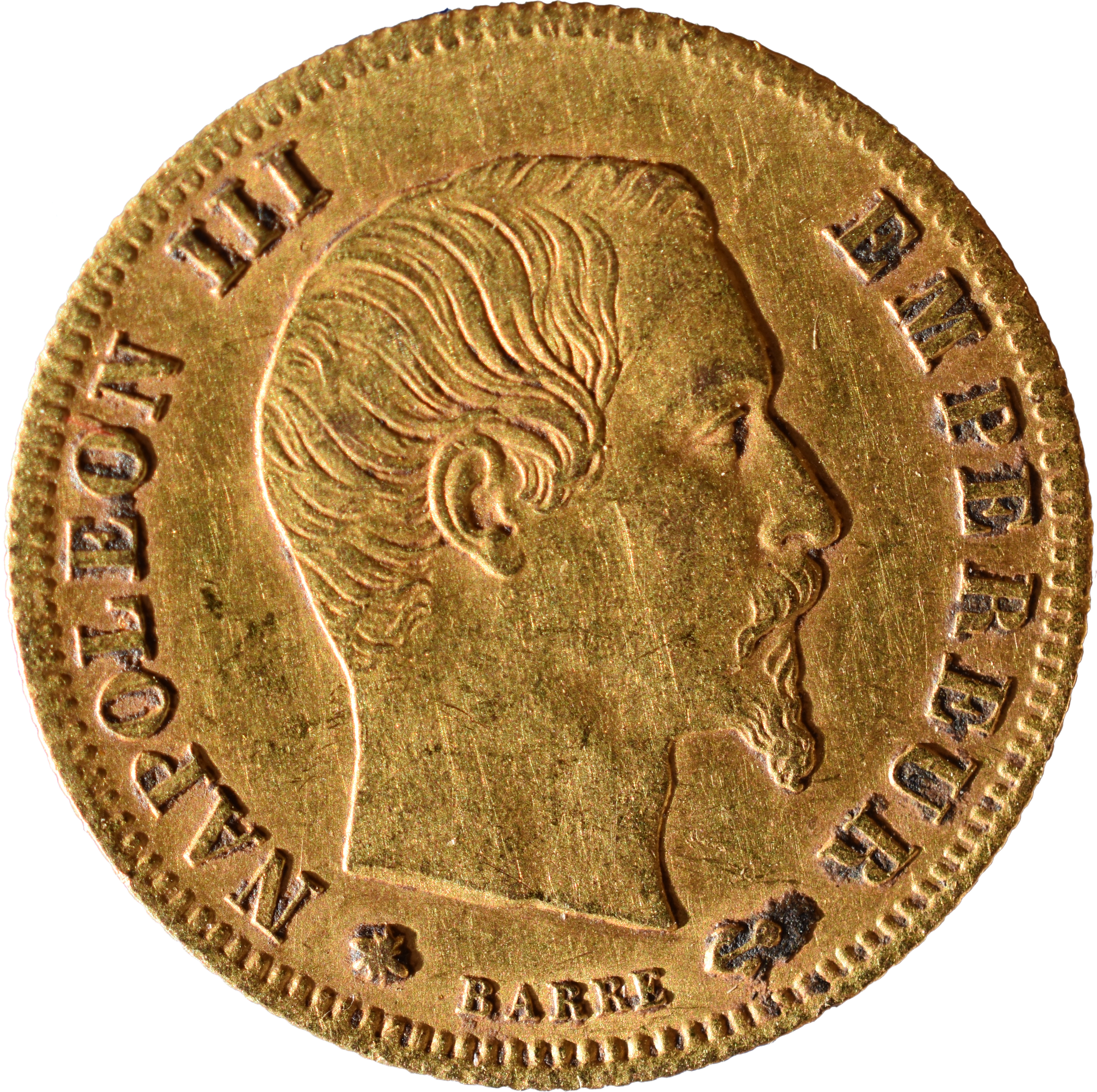 5 francs or Napoléon III 1859 BB SUP droit