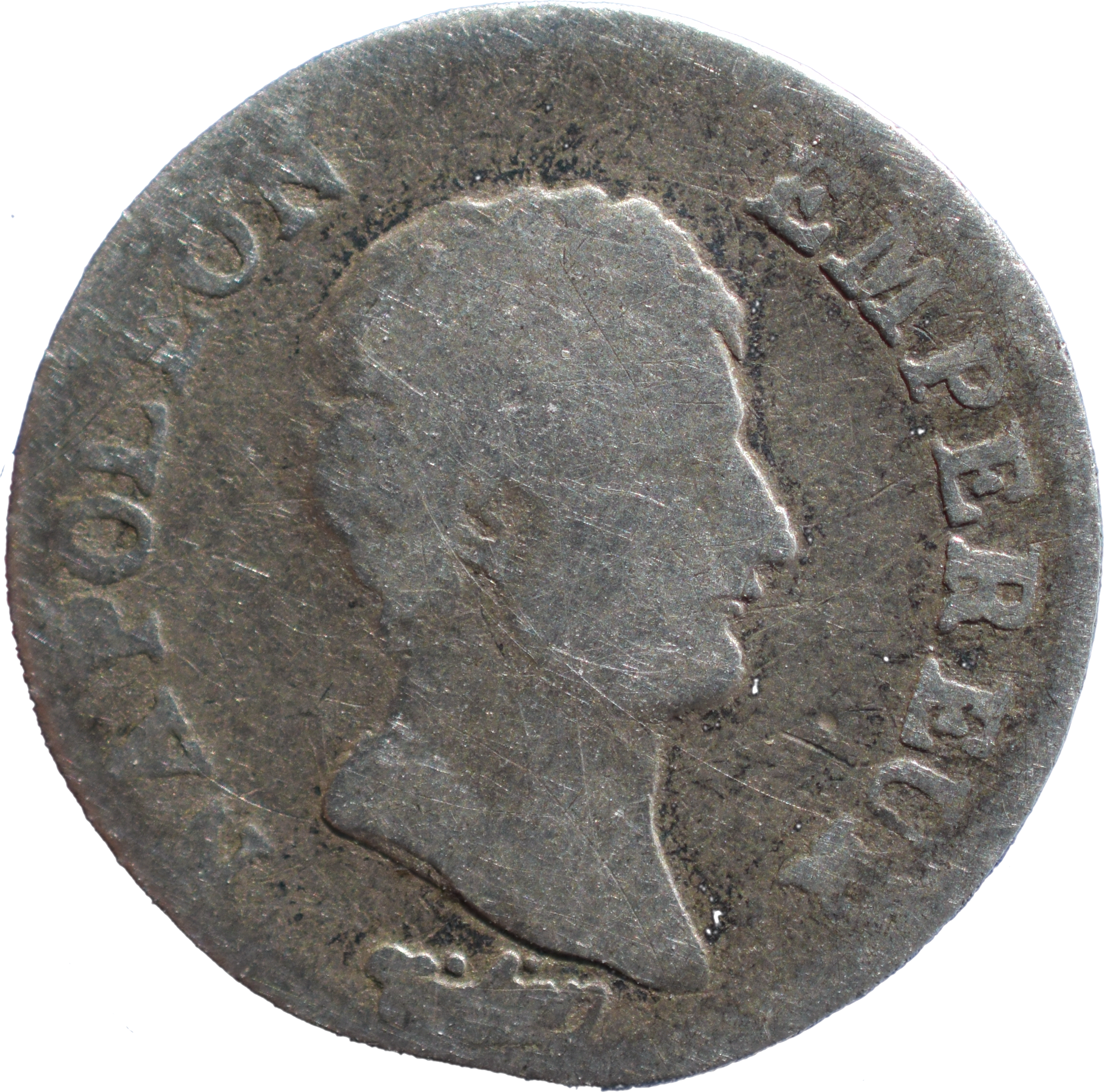 Quart de franc République Française, Napoléon Empereur AN 13 (1804-1805) B droit