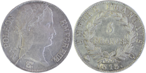 5 francs Napoléon Empereur 1813 Q SUP fautée coins choqués droit et revers