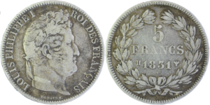 5 francs 1831 H Louis-Philippe I TB droit et revers