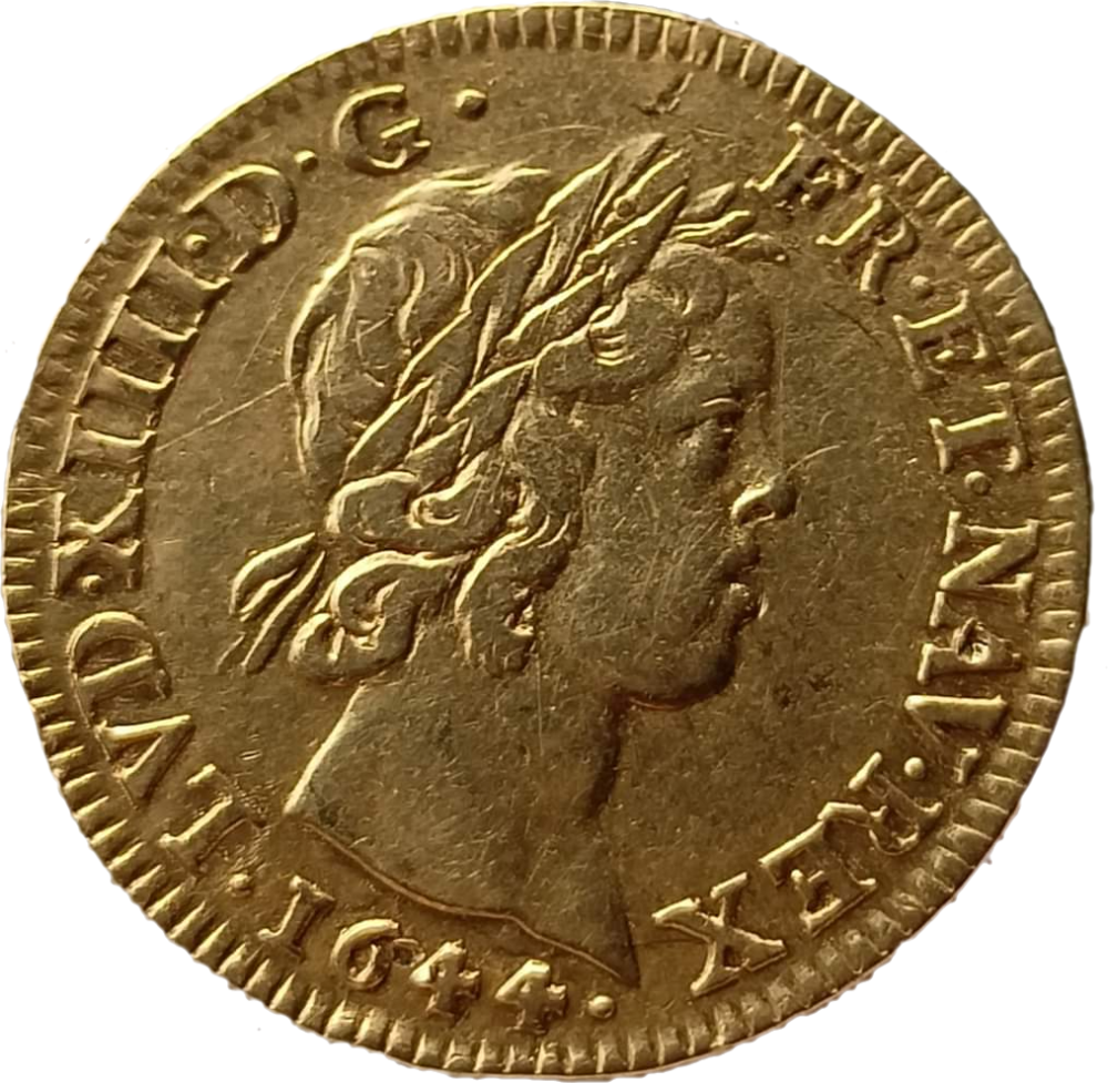 Louis XIV louis d'or à la meche courte 1644 A droit