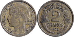 2 francs Morlon 1935 TB droit et revers