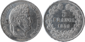 5 francs Louis-Philippe I 1836 A SUP droit et revers