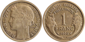 1 franc Morlon 1935 SUP droit et revers