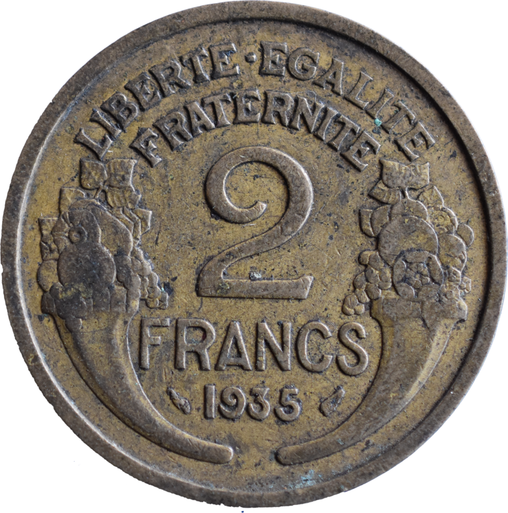 2 francs Morlon 1935 TB revers