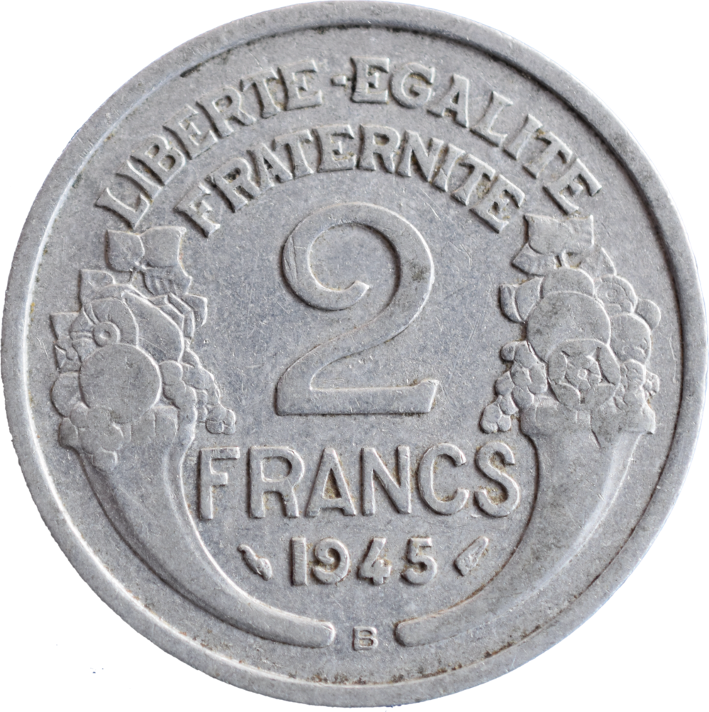 2 francs Morlon 1945 B TTB revers